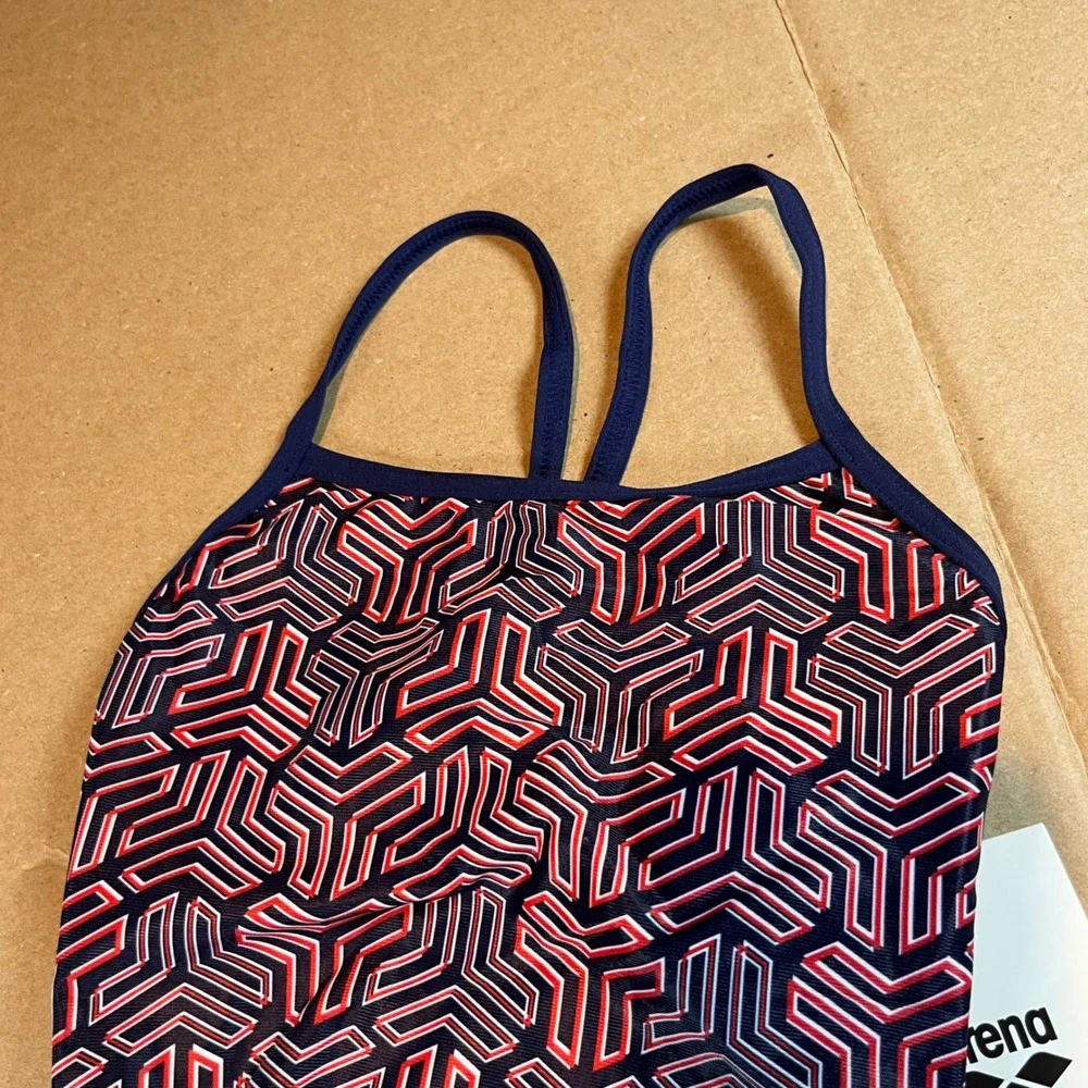 Arena Girls' Geometric One-Piece Swimsuit Size 22 New with Tag
